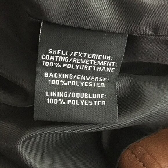 7 For All Mankind Brown Faux Leather Moto Jacket - Picture 9 of 11